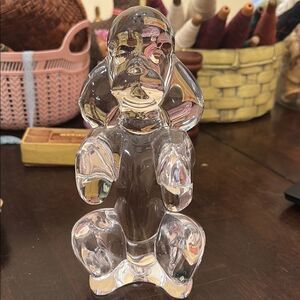 Sevres France SIGNED Clear Crystal Large 8" French Poodle Dog Figurine